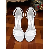 baratos cocktail-sandálias femininas de salto bloco de cetim roxo com tira no tornozelo - sapatos sociais elegantes e abertos para coquetéis e ocasiões formais