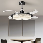 preiswerte Deckenventilator-Leuchten-LED-Deckenventilatoren dimmbar mit Fernbedienung 106 cm Deckenleuchte mit Acryl-Lampenschirm Kronleuchter Schlafzimmer Wohnzimmer