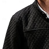 baratos Suéteres básicos-Homens Moletom Moletom Waffle Moletom com capuz Adamascado Preto Branco Verde Cinzento Colarinho Clerical Tecido Patchwork Desportos e Ar livre Casual Diário Roupa de rua Legal Roupa de Esporte