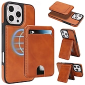 tanie Etui do iPhone&#039;ów-telefon Kılıf Na iPhone 17 Pro Max 17 Air 16 15 14 Pro Max Plus 16e 13 Pro Max Osłona tylna Magnetyczne Stopka Gniazdo karty Retro TPU Skóra PU