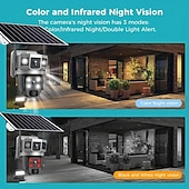 cheap Indoor IP Network Cameras-Outdoor Solar-powered Camera With Smart Ai Alerts Wifi Camera With Dual Lenses 360 View Of Home Security System With Human Detection Automatic Tracking Colour Night Vision And Pir Sensor.