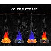 economico Luci decorative-Luce di fiamma finta di zucca, effetto fuoco dinamico 3D, luce di fiamma a LED per Halloween, per sospensione interna/esterna o decorazione da tavolo, accessorio spettrale per feste &amp;illuminazione