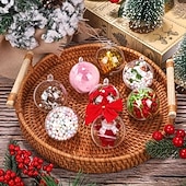 olcso Díszek-10/20 db átlátszó karácsonyi dísz, tölthető, függő golyók, átlátszó műanyag, tölthető karácsonyi golyók, barkácsolás &amp;ünnepi dekoráció fára, otthonra, partira, esküvőre