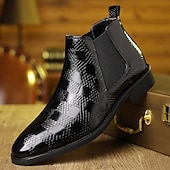 abordables Bottes de Chelsea-Bottines Chelsea marron pour homme en cuir gaufré crocodile – élégantes chaussures habillées à enfiler pour le bureau, les dîners et les occasions formelles