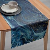 economico Tovaglie-1PC Runners da tavola blu rendering - Tovaglia rettangolare stampata in digitale per ristoranti banchetti decorazioni per matrimoni (33x180cm/13x70.5in)