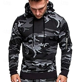 economico Felpa Tattica-Per uomo Felpa con cappuccio Felpa con cappuccio tattica Felpa con cappuccio mimetica Nero Grigio mimetico Verde mimetico Grigio Con Cappuccio Mimetico Tasca Sport &amp; Outdoor Casuale Quotidiano