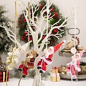 abordables Ornements-Décoration de Noël en forme de Père Noël grimpant, poupée de Père Noël en résine à suspendre, figurine de Père Noël grimpant à la corde pour décoration d&#039;arbre de Noël, de mur et de fenêtre