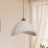 economico Luci a sospensione-lampada a sospensione a led, materiale in tessuto, luce bianca calda/bianca, e26 e27, catena regolabile