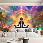 abordables Tapisseries murales-tapisserie Tentures Murales Sept chakras Méditation Yoga Mystique Chambre Salon Dortoir Décorations murales, porte, arrière-plan