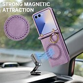 cheap Samsung Cases-Phone Case For Samsung Galaxy Z Flip 7 Z Flip 6 Z Flip 5 Z Flip 4 Back Cover with Lanyard Support Wireless Charging Kickstand Retro TPU PU Leather