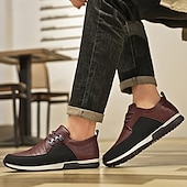 Χαμηλού Κόστους Καθημερινά Sneakers-Ανδρικά μπλε σκούρο ελαστικά αθλητικά παπούτσια με κορδόνια – αναπνεύσιμα αθλητικά παπούτσια για επαγγελματικές casual εμφανίσεις, μετακινήσεις και περπάτημα στην πόλη