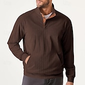 economico Felpe di base-Per uomo Maglia Velluto a coste Felpa con cappuccio Maglione Felpa con cappuccio abbottonata Aalbicocca Nero Verde militare Grigio chiaro Caffè Colletto Mao Semplice Patchwork Sport &amp; Outdoor Casuale