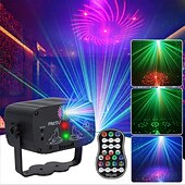 voordelige star galaxy projector lichten-DJ disco podium feestverlichting led geluid geactiveerd laserlicht rgb flits stroboscoop projector met afstandsbediening voor kerst halloween decoraties karaoke pub ktv bar dans cadeau verjaardag