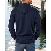 baratos hoodies básicos dos homens-Homens Moletom Moletom com capuz Preto Branco Amarelo Azul Marinha Café Com Capuz Tecido Jacquard Com Cordão Bolsos Estriado Desportos e Ar livre Diário Feriado Poliéster Roupa de rua Básico Casual