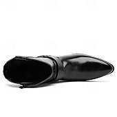 abordables Bottes de Costume-Bottines en cuir marron pour hommes avec fermeture éclair latérale et sangle à boucle, bottes habillées élégantes pour les affaires, les soirées et les occasions formelles