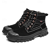 abordables Bottes de travail-Bottines de randonnée kaki pour homme avec semelle extérieure en caoutchouc épais – chaussures d&#039;extérieur respirantes et durables pour l&#039;alpinisme, le travail et les voyages d&#039;aventure