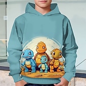 billiga Pojkens 3D-djur-Pojkar 3D Dinosaurie Huvtröja Långärmad Vår Höst Mode Streetwear Barn 4-12 år Huva Utomhus Ledigt Dagligen Normal