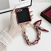 voordelige Samsung-hoesje-telefoon hoesje Voor Samsung Galaxy Z Flip 7 Z-flip 6 Z Flip 5 Z Flip 4 Achterkant met draagkoord Schokbestendig Bloem Bloemen PC