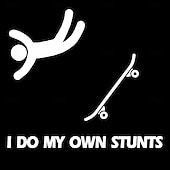  T-Shirt Grafica a Maniche Corte per Uomo - "Faccio le Mie Acrobazie" Umorismo Divertente per Skateboard