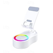 baratos Luzes decorativas-Suporte para celular com alto-falante bluetooth sem fio, alto-falante de indução com som surround hd para casa e exterior, compatível com iphone/ipad/samsung galaxy