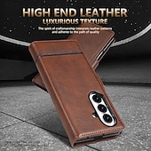 cheap Samsung Cases-Phone Case For Samsung Galaxy Z Fold 7 Z Fold 6 Z Fold 5 Z Fold 4 Back Cover Card Slot Shockproof Retro TPU PU Leather
