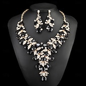 abordables Parures de Bijoux-Parure de bijoux 2 Chrome Boucles d&#039;oreilles Collier Femmes Élégant ancien Mode Le style rétro Classique Parure de Bijoux Pour Mariage Soirée robe demoiselle d honneur