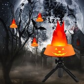 economico Luci decorative-Luce di fiamma finta di zucca, effetto fuoco dinamico 3D, luce di fiamma a LED per Halloween, per sospensione interna/esterna o decorazione da tavolo, accessorio spettrale per feste &amp;illuminazione
