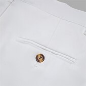 preiswerte Klassiker-Herren Anzughose Leinenhosen Hose Sommerhose Fronttasche Falten Gerader Schnitt Einfach Komfort Atmungsaktiv Volle Länge Formell Geschäft Täglich Mode Basic Grün + grau Weiß + Khaki Unelastisch
