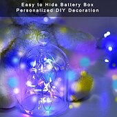 abordables Lumières de Noël-Guirlande lumineuse élégante à 10 LED pour réception de mariage, 1 m, 10 LED, fil de cuivre, alimentée par batterie, pour Noël, fête, mariage, décoration de la maison, sans batterie
