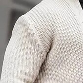 preiswerte Herren Strickjacke-Herren Pullover Kleid Pullover Strickjacke Strickpullover Gerippt Stricken Normale Oberteile Gestrickt Gerippt Einfach Kragenlos Mode Schals Lässig Alltagskleidung Bekleidung Herbst Winter Wei