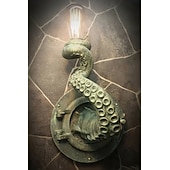 abordables Halloween-Lámpara de pared colgante retro, lámpara de tentáculo de pulpo retro, monstruos con bombillas, portalámparas de pared con forma de tentáculo de pulpo para decoración del hogar