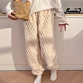 economico Pantaloni a gamba dritta-Per donna Pantaloni in velluto a coste Pantaloni Eleganti Dritto Casual Più velluto Lunghezza intera Naturale Semplice Elastico in vita Confortevole Casa Casuale Abbigliamento quotidiano Fiore di