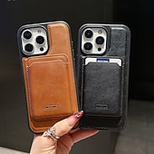 billige iPhone-etuier-telefon Etui Til iPhone 17 Pro Max 17 Air 16 15 14 Pro Max Plus 16e 13 Pro Max Bakdeksel Magnetisk Kortspor Støtsikker Kontor / Bedrift TPU PU lær