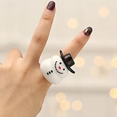 お買い得  衣装-クリスマスパーティー用フィンガーライトリング4個、点滅する漫画のソフトラバーグローリング（子供と大人用）、トナカイのLEDライトアップおもちゃリング（ダンスパーティーの記念品やホリデーギフト用）