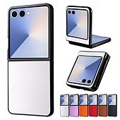 economico Cover Samsung-telefono Custodia Per Samsung Galaxy Z Flip 7 Z Flip 7 FE Z Flip 6 Z Flip 5 Copertura Posteriore Resistente agli urti Retrò TPU Pelle PU