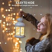 economico Striscie luci a batteria-10 pezzi 5m/16,4ft 50 perline a led luci a stringa per Halloween Natale matrimonio San Valentino festa atmosfera interna ed esterna decorazione stringa di luci scatola batteria AAA funzione timer