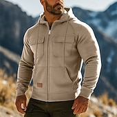 abordables Sudadera Táctica-Hombre Sudadera Sudadera con capucha y cremallera de un cuarto Sudadera con capucha de lana Sudadera táctica con capucha Negro Verde Ejército Burdeos Azul Marino Azul Piscina Con Capucha Plano