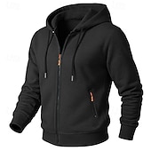 abordables Sudadera Táctica-Hombre Sudadera Sudadera con capucha y cremallera completa Sudadera con capucha de lana Sudadera táctica con capucha Negro Azul Marino Gris Claro Gris Oscuro Con Capucha Plano Cremallera Deporte