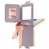 Недорогие Чехлы для Samsung-телефон Кейс для Назначение SSamsung Galaxy Z-флип 6 Z Flip 5 Z Flip 4 Кейс на заднюю панель с ремешком на запястье Защита от удара Ретро ТПУ Кожа PU