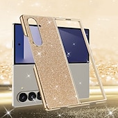 お買い得  サムスン用ケース-電話 ケース 用途 サムスンのギャラクシー Zフォールド7 Zフォールド6 Z Fold 5 Z Fold 4 バックカバー ブリンブリングリッターシャイニー 耐衝撃 PC PUレザー