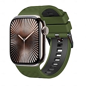 levne Řemínky na Apple Watch-Sportovní řemínek kompatibilní s Apple Watch 42 mm 44 mm 45 mm 49 mm odolný kovový řemínek s nastavitelnou kovovou sponou a silikonovým řemínkem pro iWatch Ultra 2 Series 9 8 7 SE 6 5 4