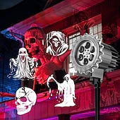 voordelige Projectorlampen-1 stuk Halloween buiten stereoscopisch projectielicht met hoge helderheid, skelet reaper grondplug in wandlamp, verticale festivalsfeer decoratieve verlichting US/EU/UK/AU plug