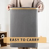 billige Lagring og oppbevaring-Oppbevaringsorganizer for toalettpapir med smal åpning – stor kapasitet rommer 18/24 ruller, oxfordstoff med bambusramme, slank plassbesparende oppbevaringshylle for toalett, kjøkken, soverom eller