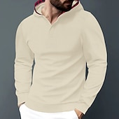 baratos hoodies básicos dos homens-Homens Moletom Moletons Waffle Moletom com capuz Preto Branco Azul Real Cáqui Cinzento Com Capuz Tecido Textura Desportos e Ar livre Casual Diário Roupa de rua Legal Roupa de Esporte Primavera