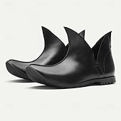 abordables Bottes de motard-Bottines à bout pointu en similicuir noir pour homme, style elfe – Chaussures fantaisie uniques pour Halloween, cosplay et soirées à thème