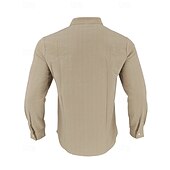 economico Camicie di lino-Per uomo Camicia Camicia di lino Camicia casual Camicia con Bottoni Camicia di cotone A righe Vacanza Camicia hawaiana Nero Bianco Blu reale Cachi Manica Lunga Colletto alla coreana Primavera Autunno