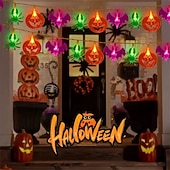 abordables Lumières d&#039;Halloween-Guirlande lumineuse LED Halloween araignée citrouille chauve-souris 1,5 m 10 LED alimentée par batterie fête d&#039;Halloween balcon jardin porche chambre décoration intérieure extérieure