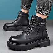 abordables Bottes de travail-Bottines décontractées marron clair pour homme avec fermeture éclair – bottes tendance en similicuir pour les aventures en plein air et les tenues décontractées