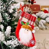 preiswerte Strümpfe &amp; Halter-4 Weihnachtsstrümpfe, Glocken, Schneeflocken, Weihnachtsmann, Schneemann, Rentier, Geschenktüten, Weihnachtsfeier-Dekoration