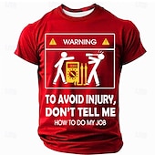お買い得  メンズおもしろTシャツ-男性の面白い電気技師Tシャツ | 怪我を避けるために、私の仕事のやり方を教えないでくださいグラフィックTシャツ